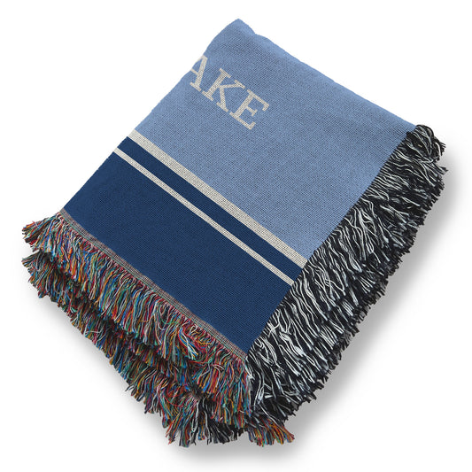 Custom Smith Mountain Lake Woven Blanket - Nautical Flags SML Throw Blanket