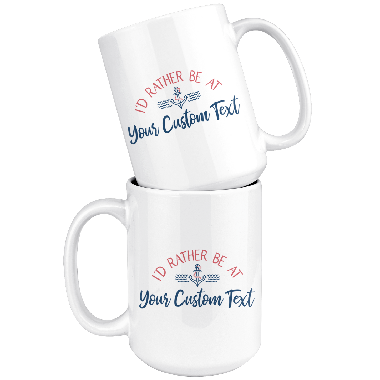 I'd Rather Be At The Lake Custom Coffee Mug