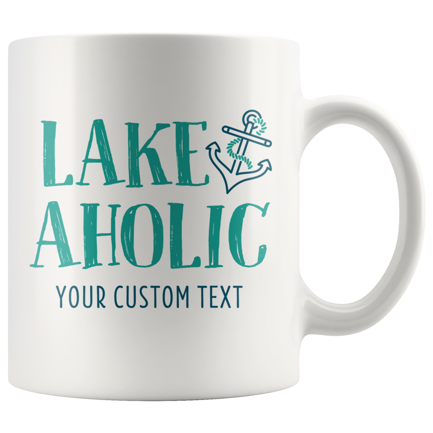 Lakeaholic with Anchor Custom Coffee Mug