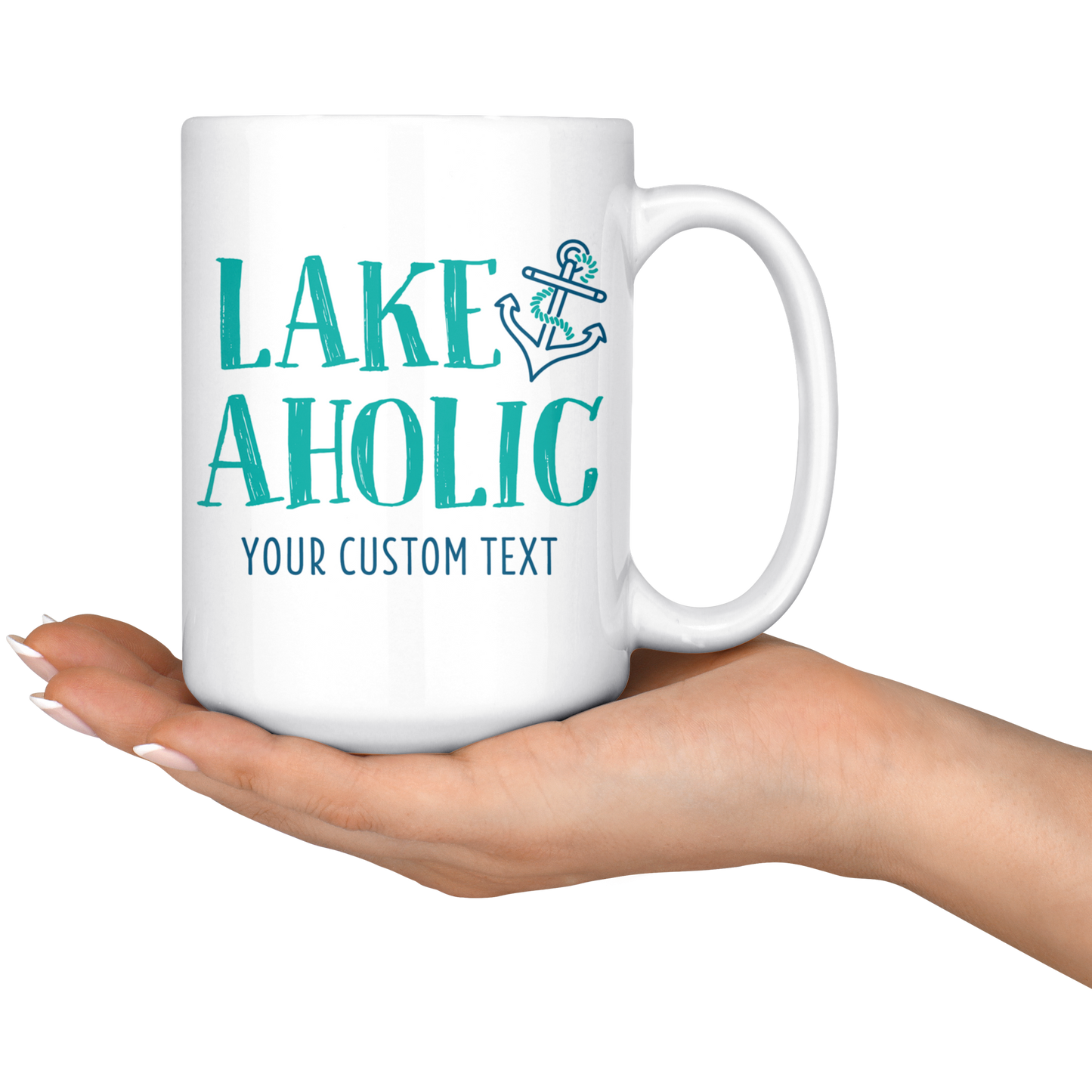 Lakeaholic with Anchor Custom Coffee Mug