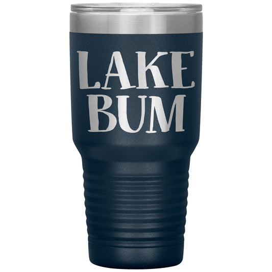 Lake Bum Drink Tumbler - Funny Insulated Cup with Lid
