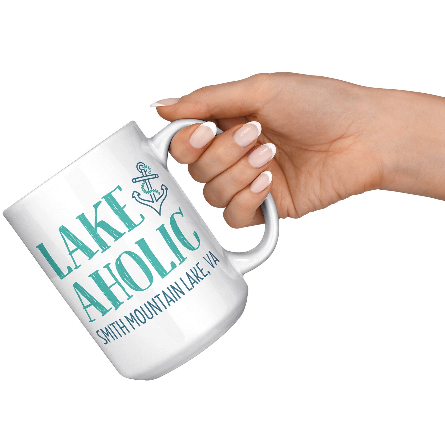 Lakeaholic with Anchor - Smith Mountain Lake, VA Funny Coffee Mug