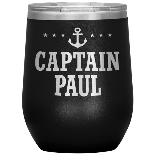 Personalized SML Boat Captain Wine Tumbler - Laser Etched