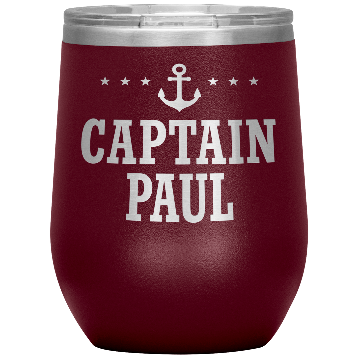 Personalized Boat Captain 12oz Wine Tumbler - Stemless Cup