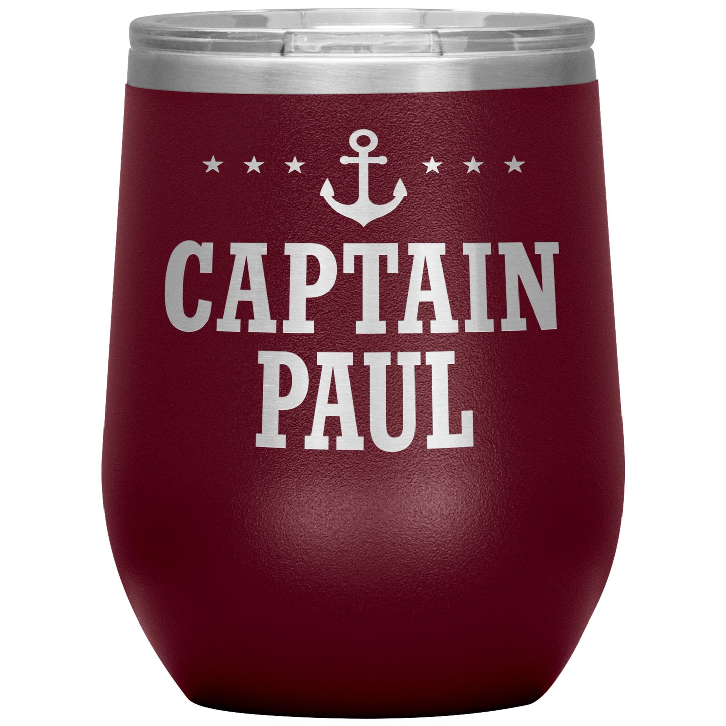 Personalized SML Boat Captain Wine Tumbler - Laser Etched