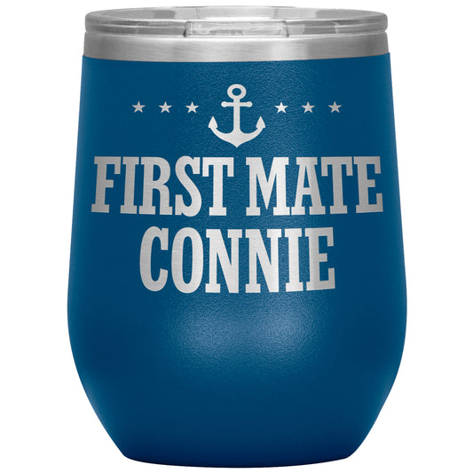 Personalized First Mate 12oz Wine Tumbler - Stemless Cup