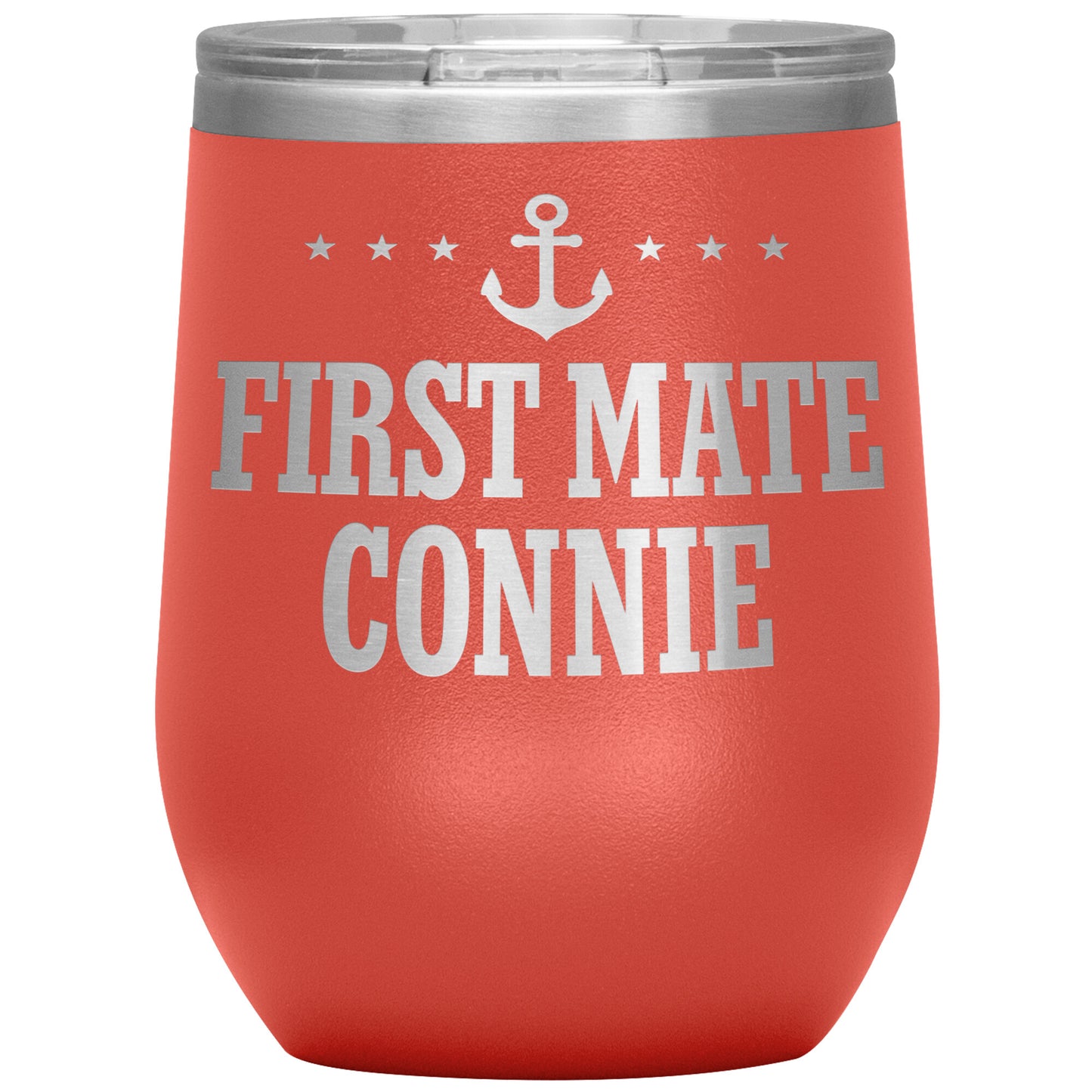 Personalized First Mate 12oz Wine Tumbler - Stemless Cup