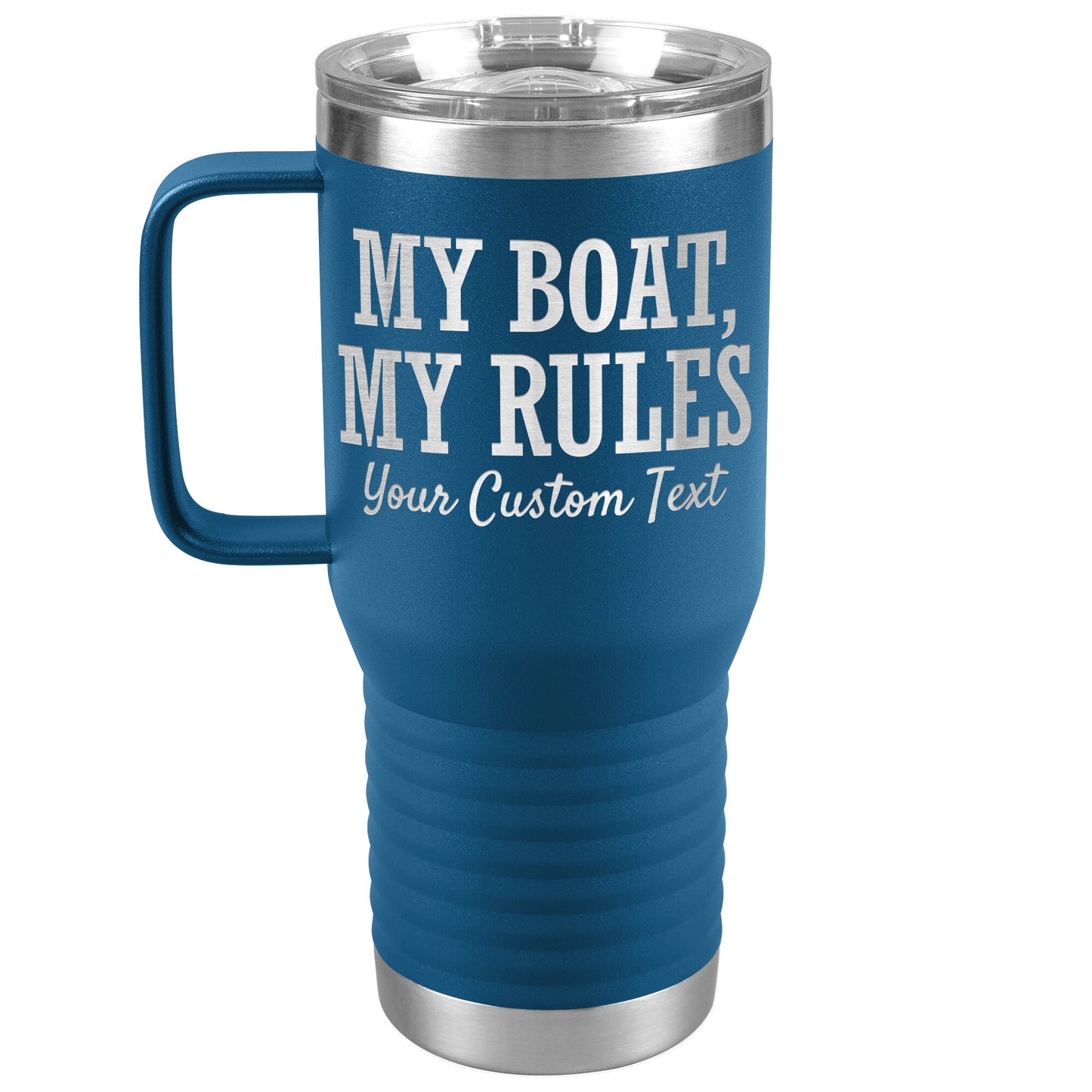Personalized My Boat My Rules Drink Tumbler - Smith Mountain Lake Gift