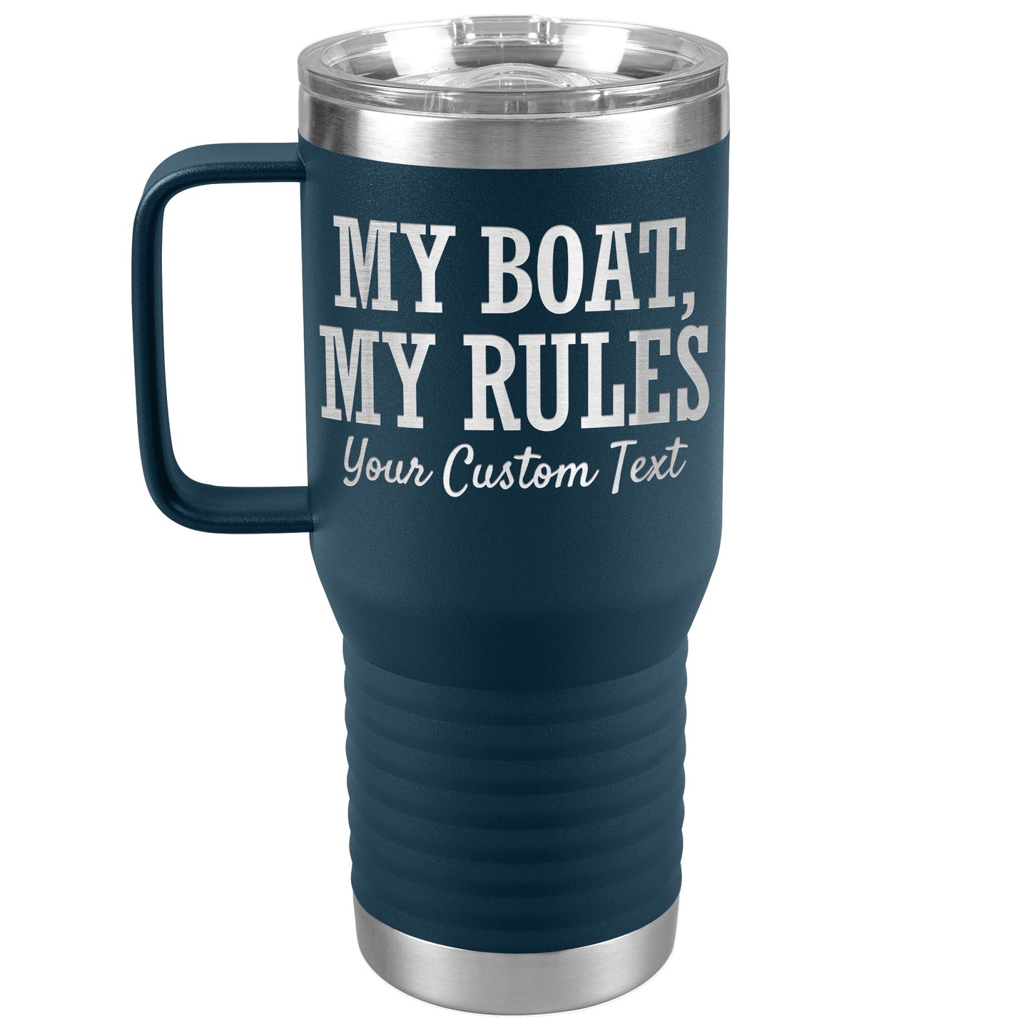 Personalized My Boat My Rules Drink Tumbler - Smith Mountain Lake Gift