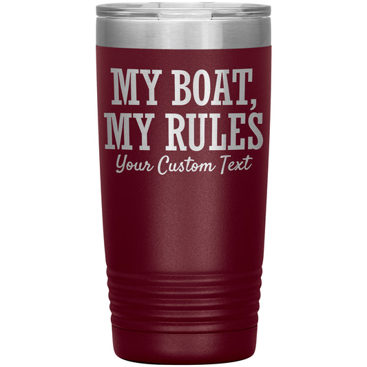 Personalized My Boat My Rules Drink Tumbler - Smith Mountain Lake Gift