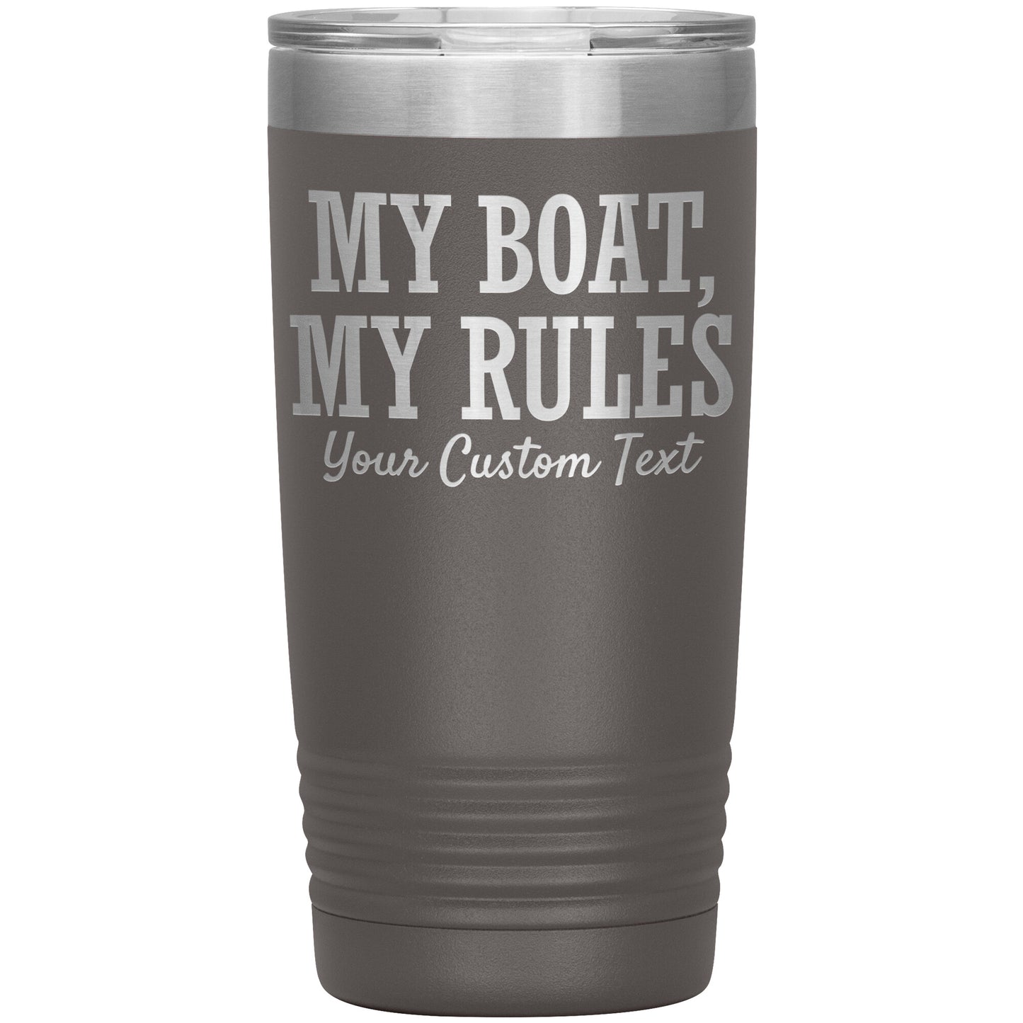 Personalized My Boat My Rules Drink Tumbler - Smith Mountain Lake Gift