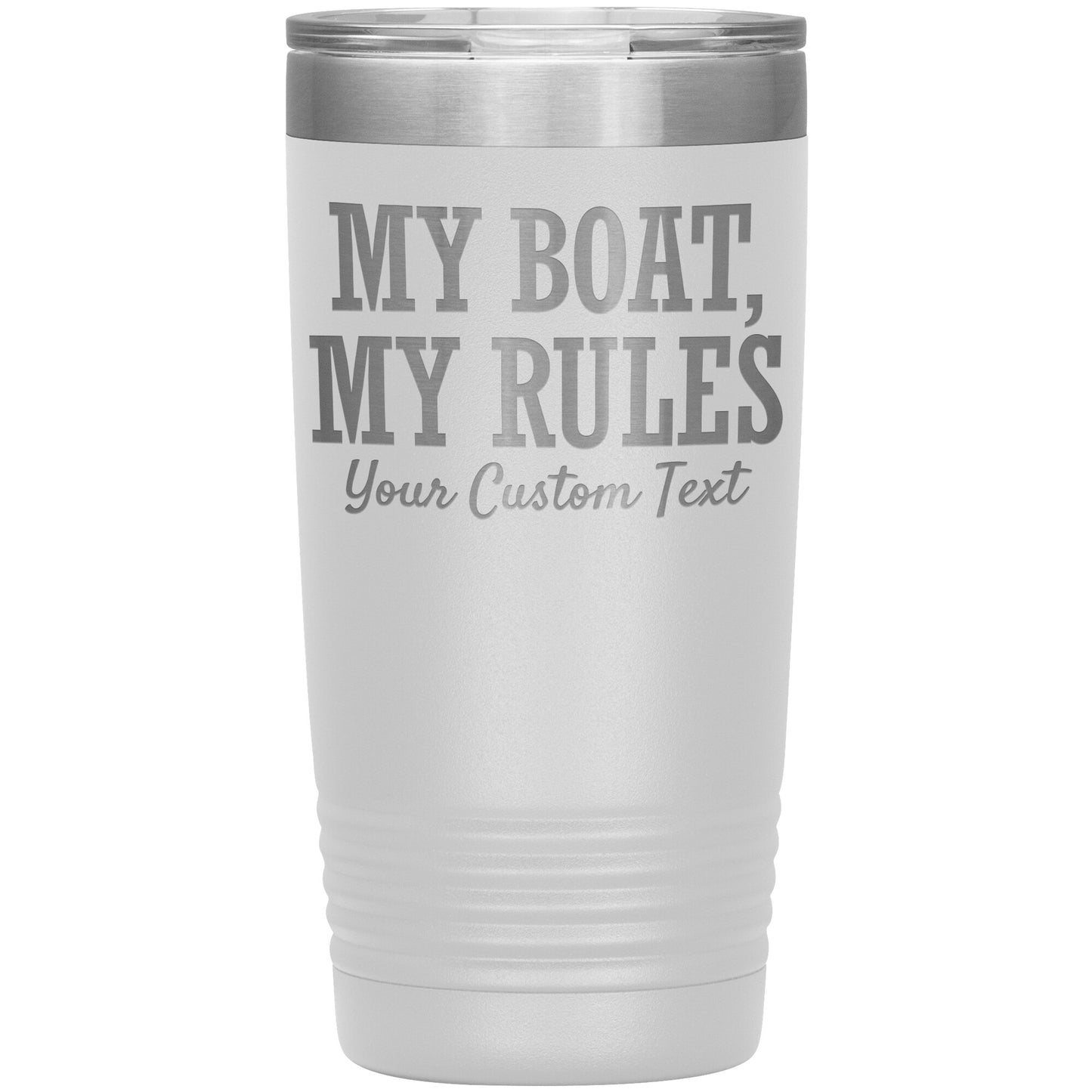Personalized My Boat My Rules Drink Tumbler - Smith Mountain Lake Gift