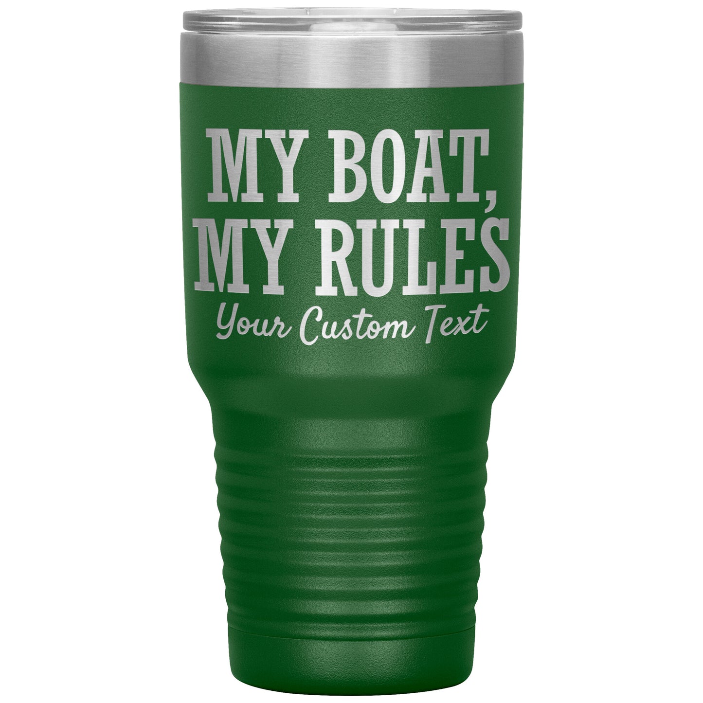 Personalized My Boat My Rules Drink Tumbler - Smith Mountain Lake Gift
