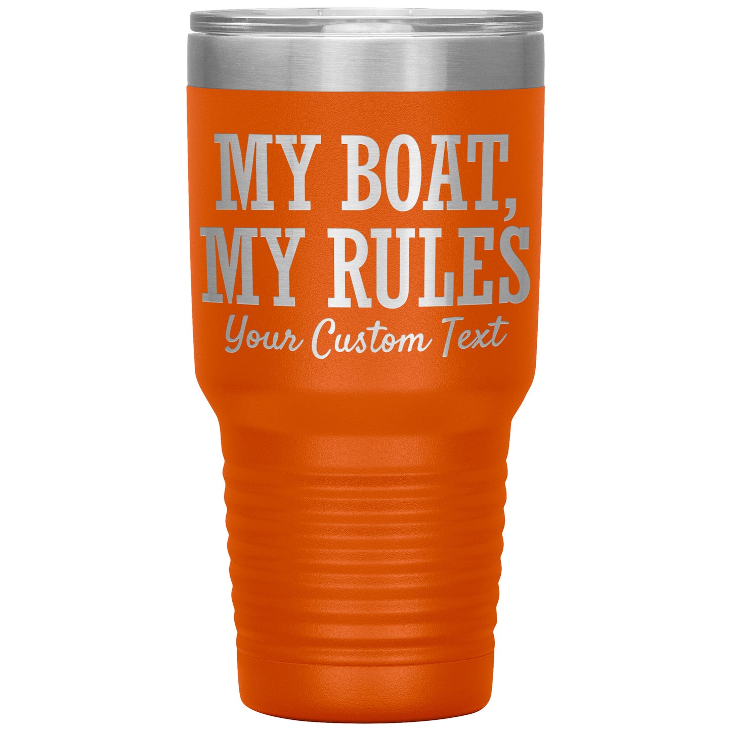 Personalized My Boat My Rules Drink Tumbler - Smith Mountain Lake Gift