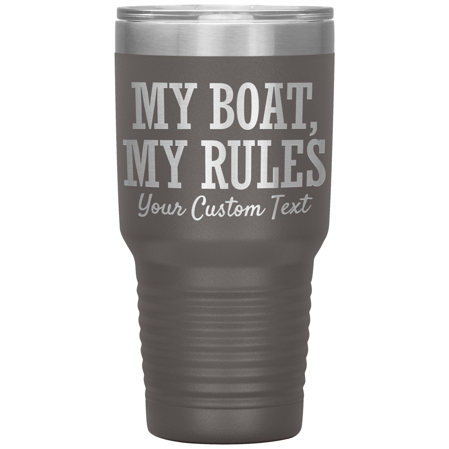 Personalized My Boat My Rules Drink Tumbler - Smith Mountain Lake Gift