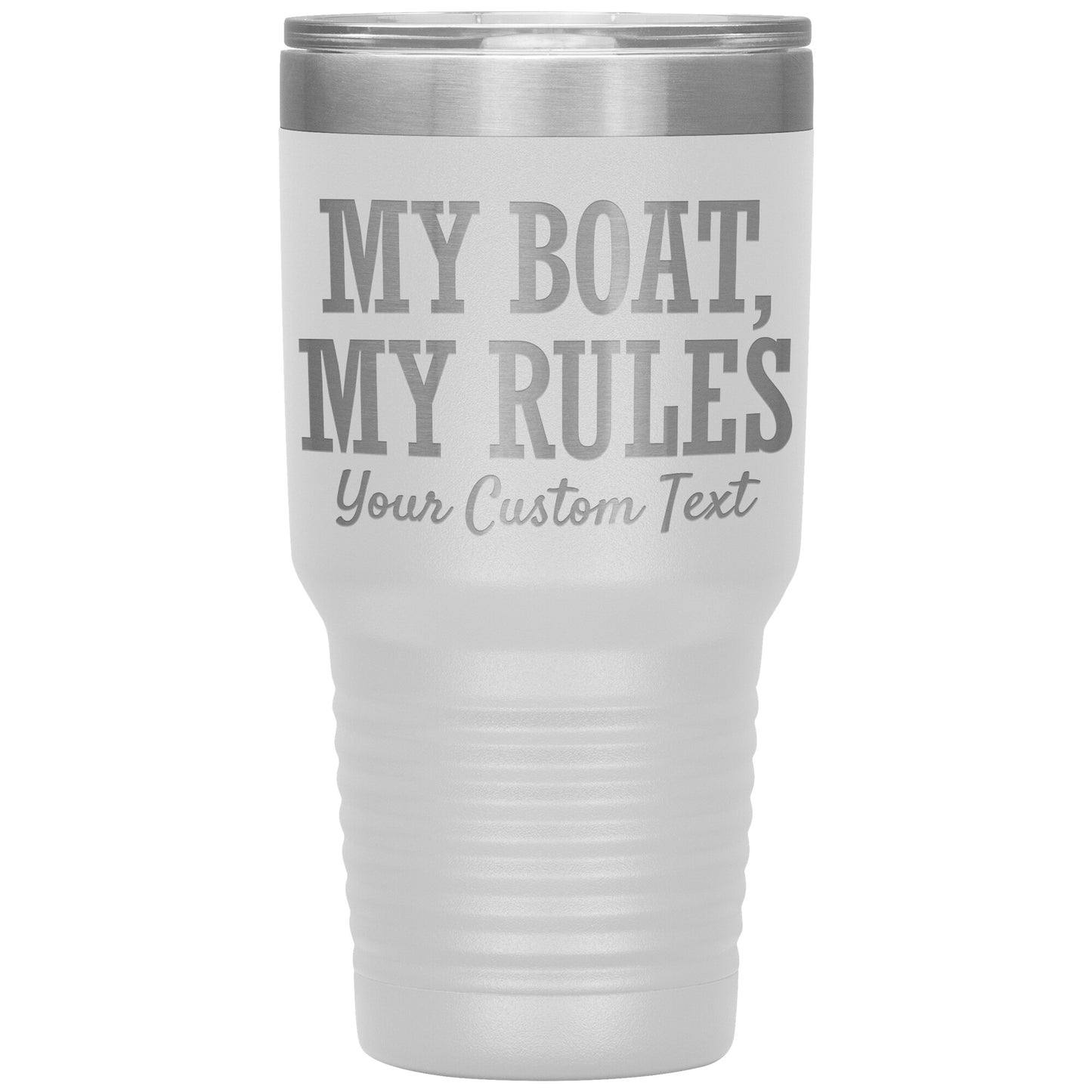 Personalized My Boat My Rules Drink Tumbler - Smith Mountain Lake Gift