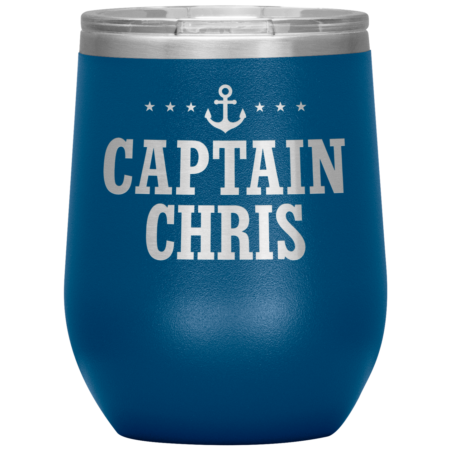 Personalized Boat Captain 12oz Wine Tumbler - Stemless Cup