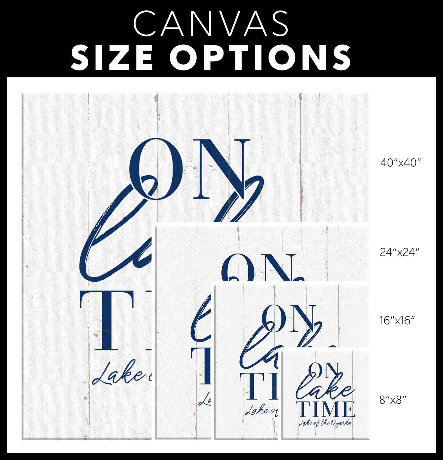 Lake of the Ozarks - Custom On Lake Time Canvas Wall Art