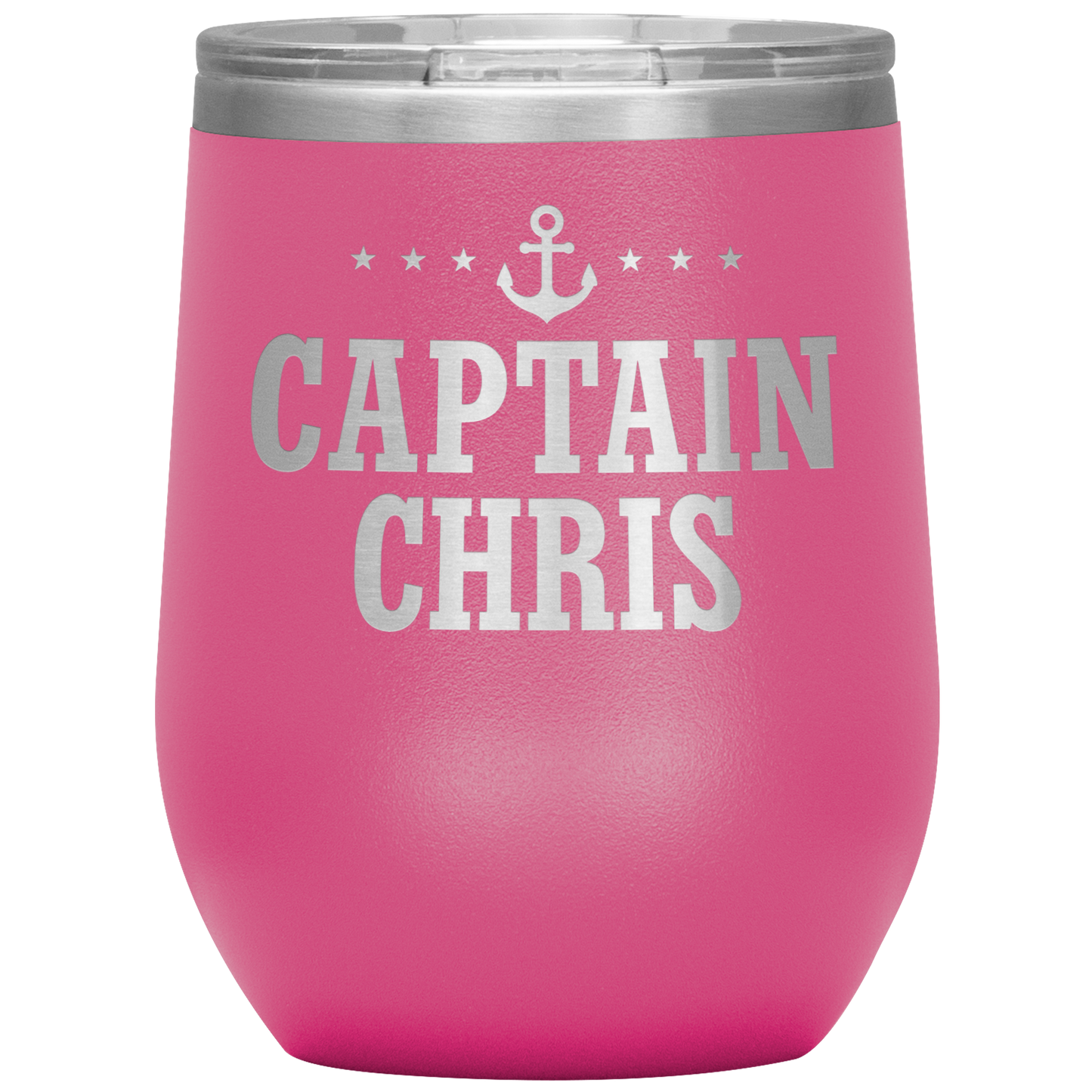 Personalized Boat Captain 12oz Wine Tumbler - Stemless Cup