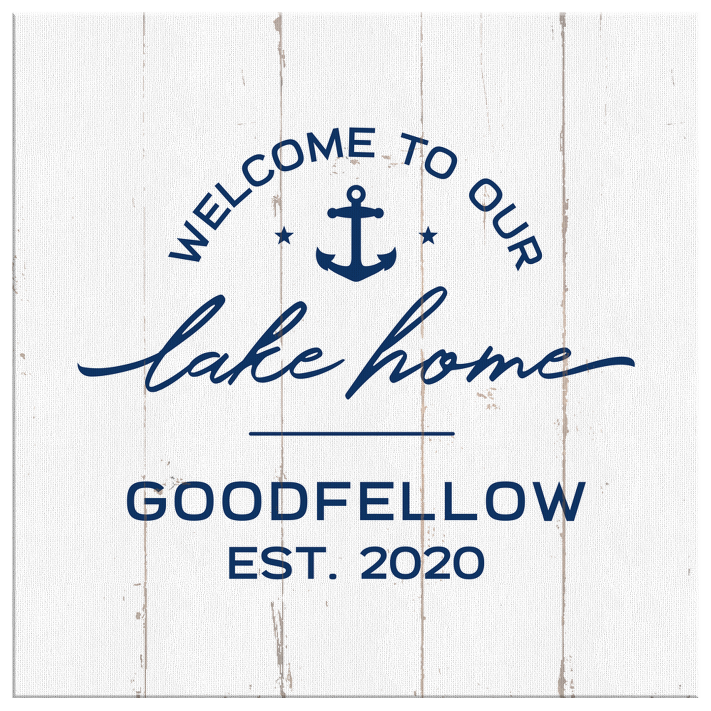 Welcome To Our Lake Home - Custom Canvas Wall Sign - Lake House Home Decor