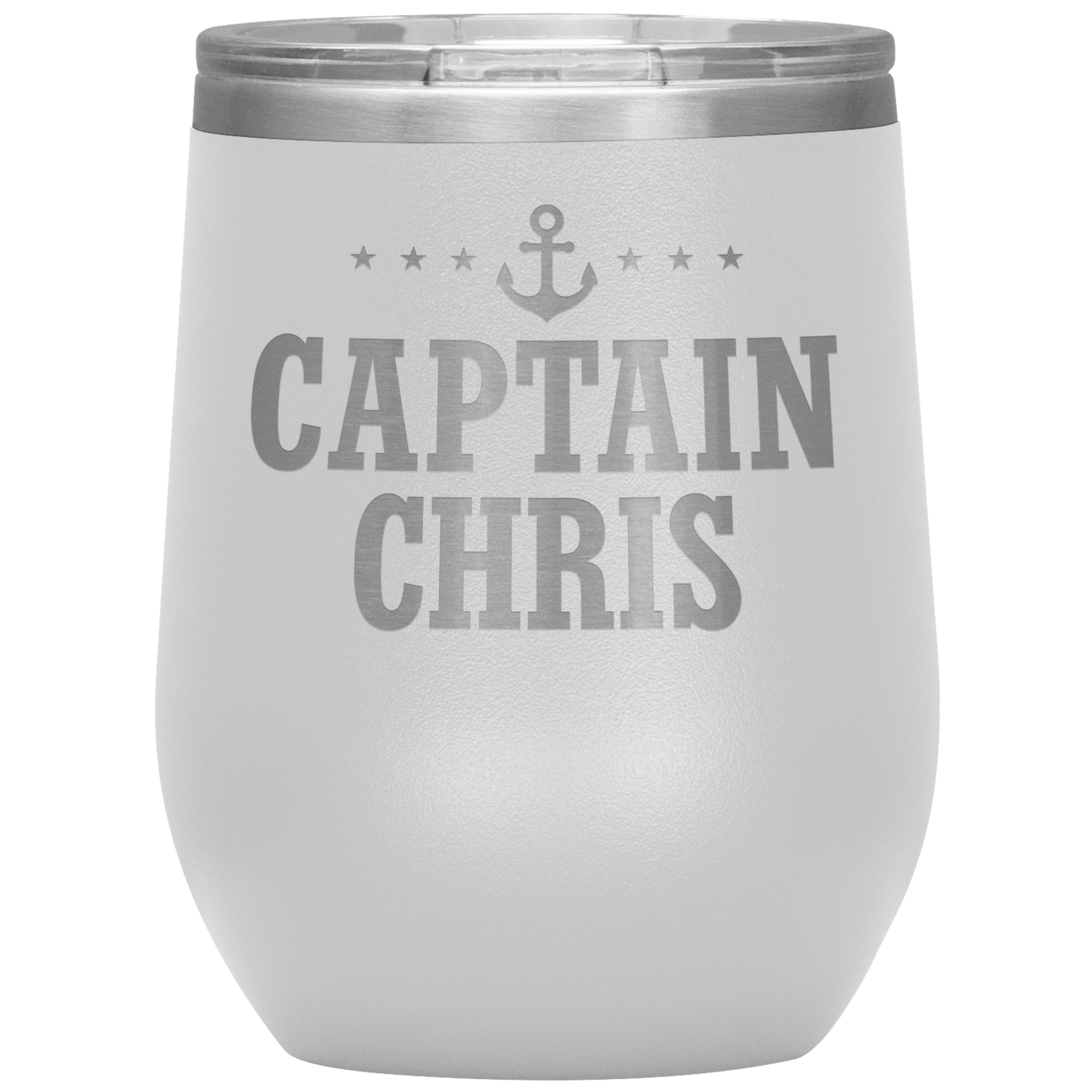 Personalized Boat Captain 12oz Wine Tumbler - Stemless Cup