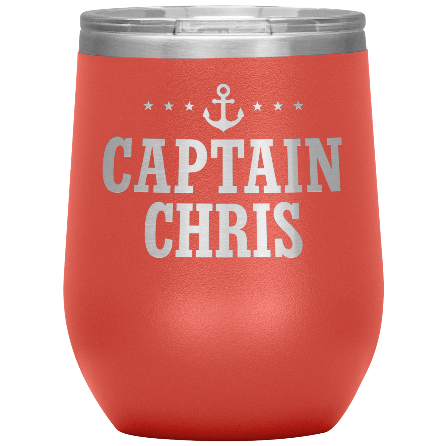 Personalized Boat Captain 12oz Wine Tumbler - Stemless Cup