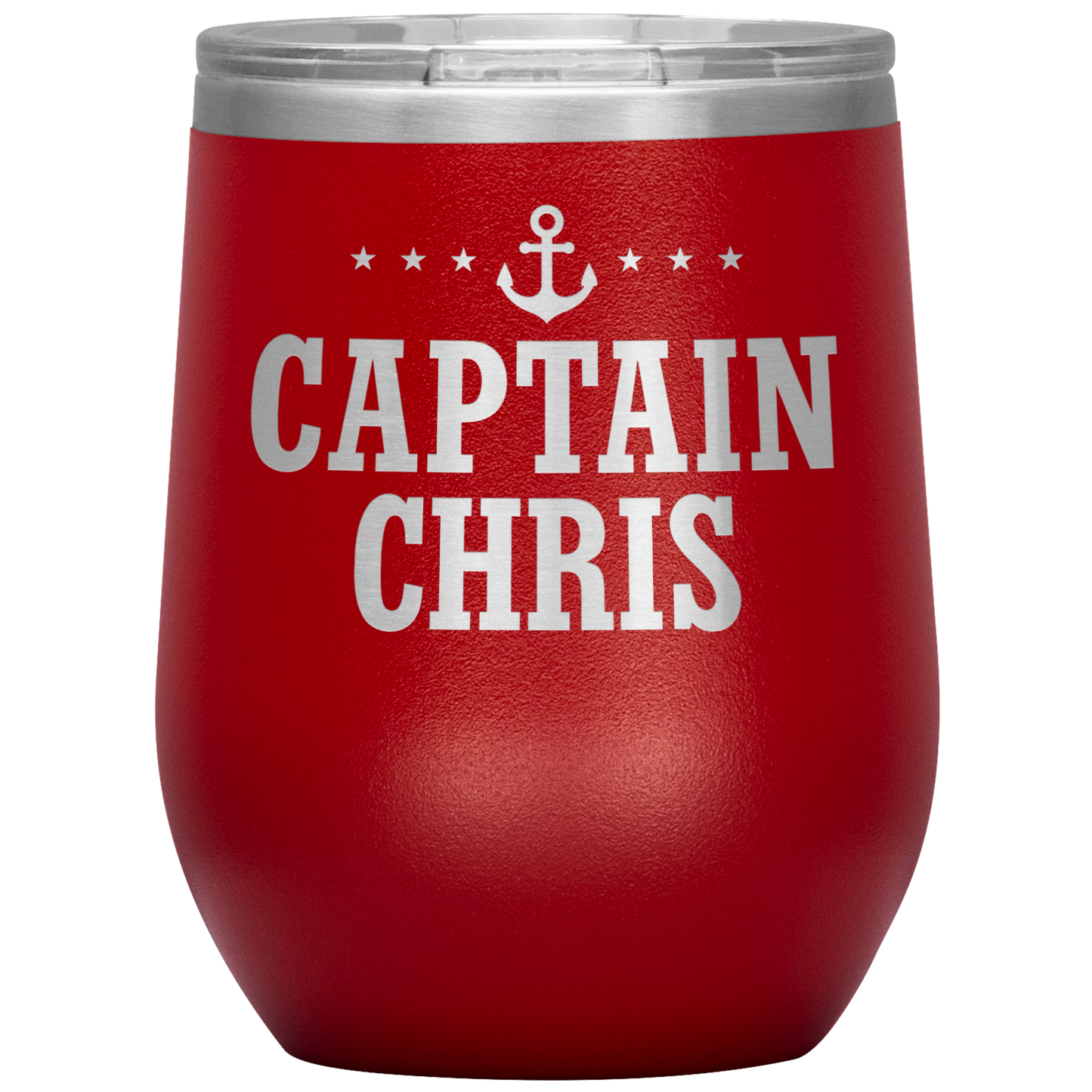 Personalized Boat Captain 12oz Wine Tumbler - Stemless Cup