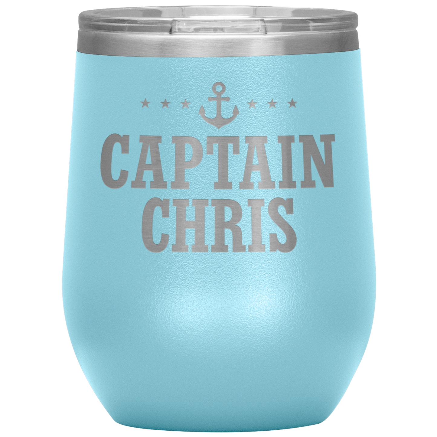 Personalized Boat Captain 12oz Wine Tumbler - Stemless Cup