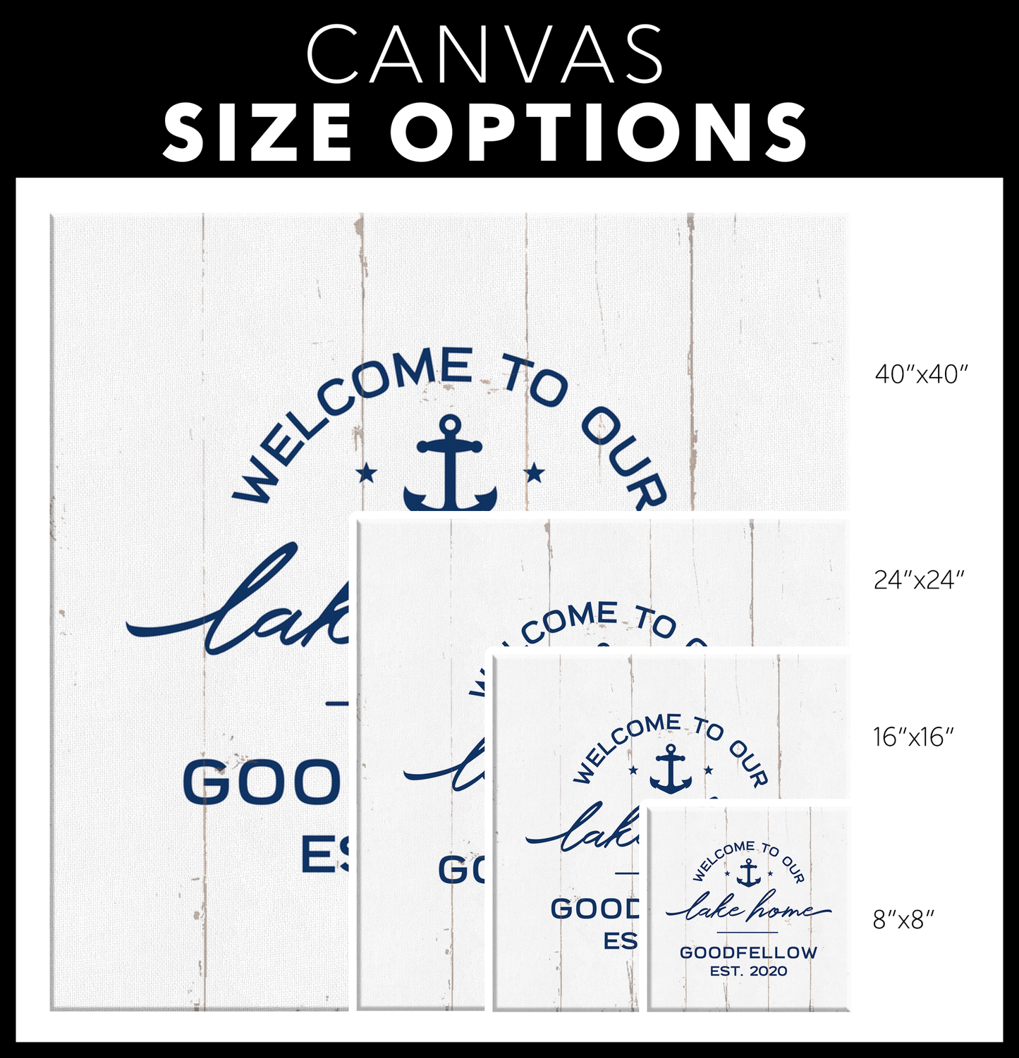 Welcome To Our Lake Home - Custom Canvas Wall Sign - Lake House Home Decor
