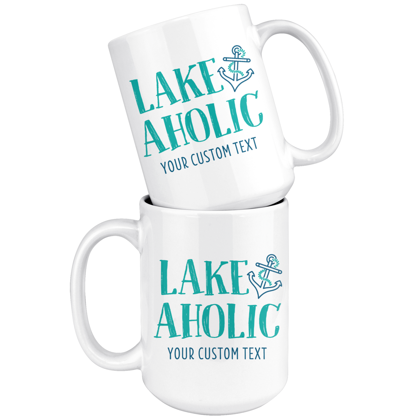 Lakeaholic with Anchor Custom Coffee Mug