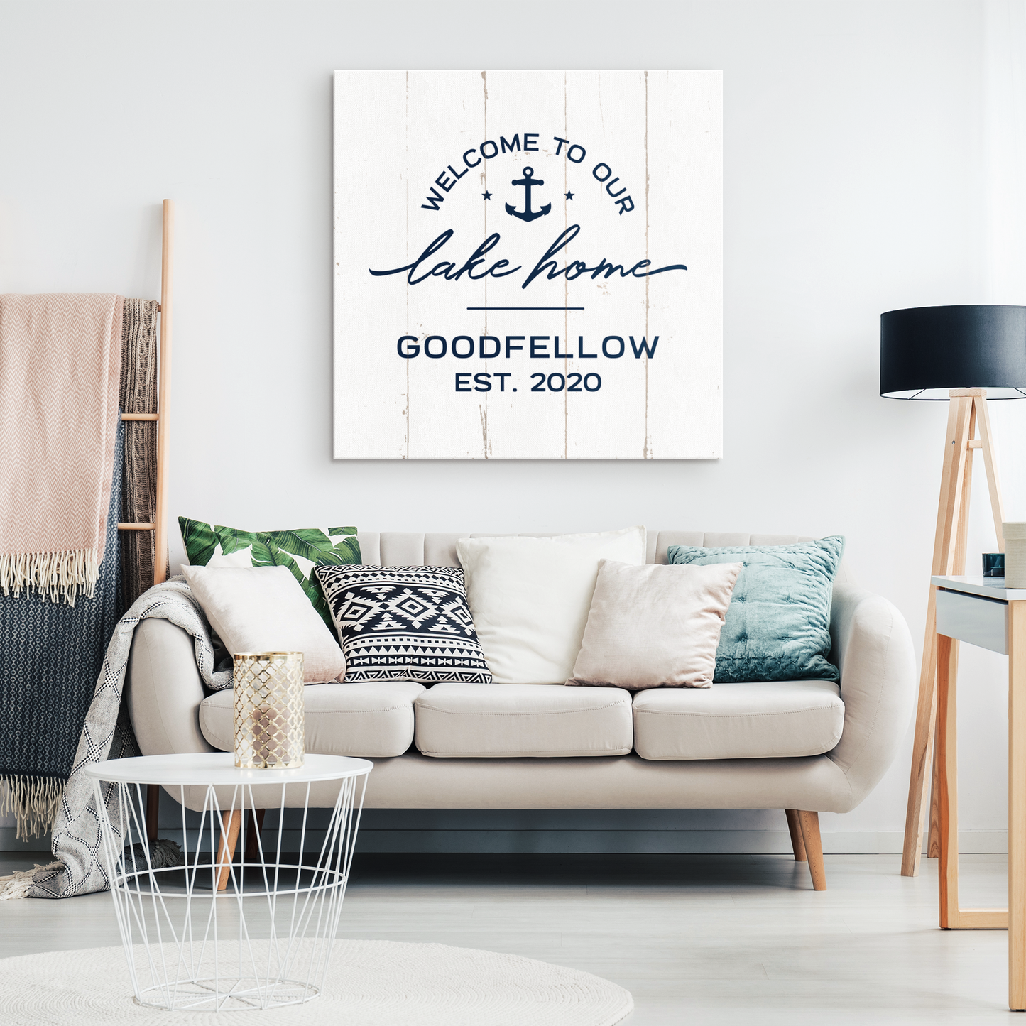 Welcome To Our Lake Home - Custom Canvas Wall Sign - Lake House Home Decor