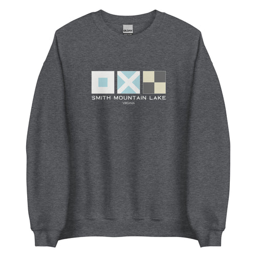 Smith Mountain Lake (SML) Nautical Flags Unisex Crewneck Sweatshirt