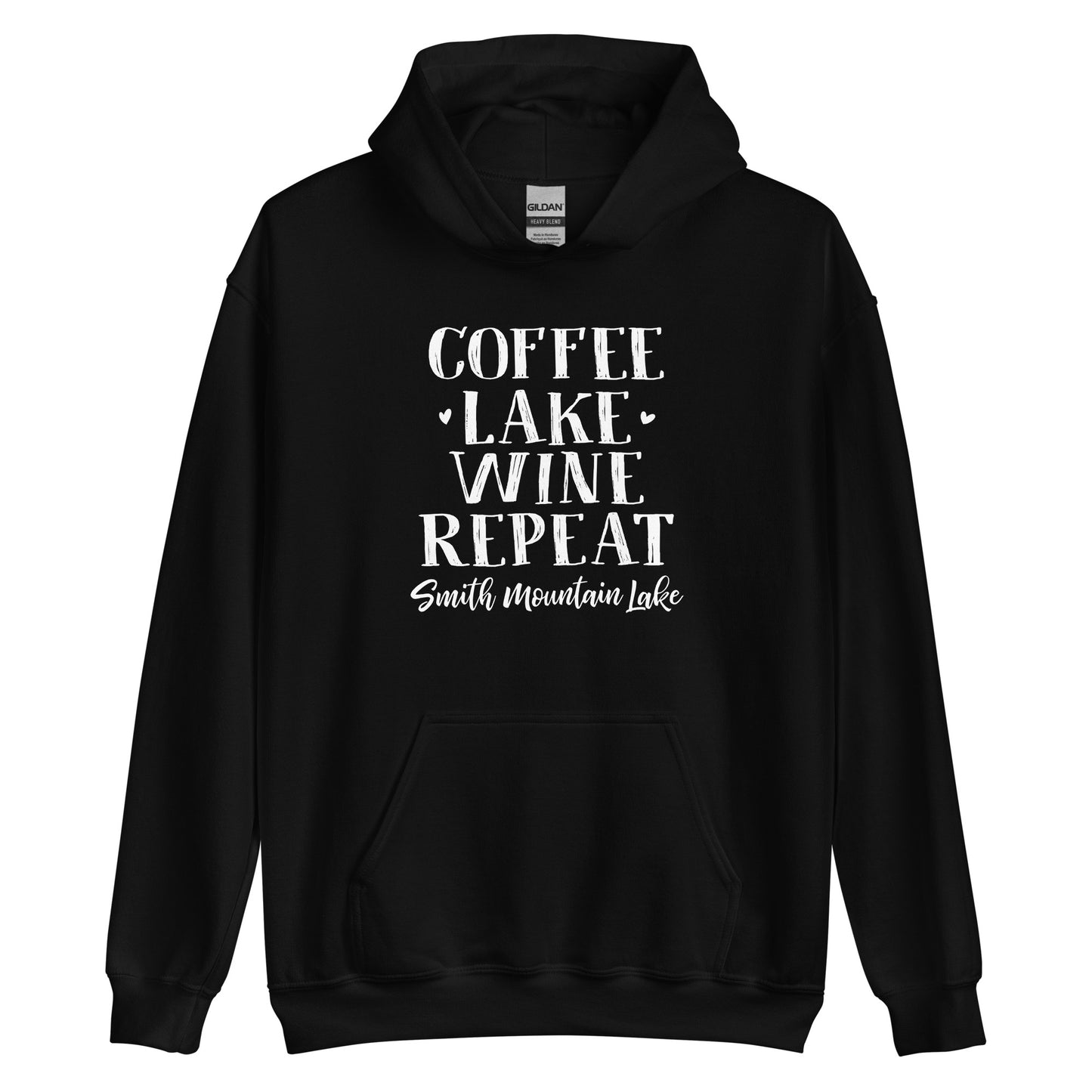 Coffee, Lake, Wine Repeat - Smith Mountain Lake Unisex Hoodie Sweatshirt