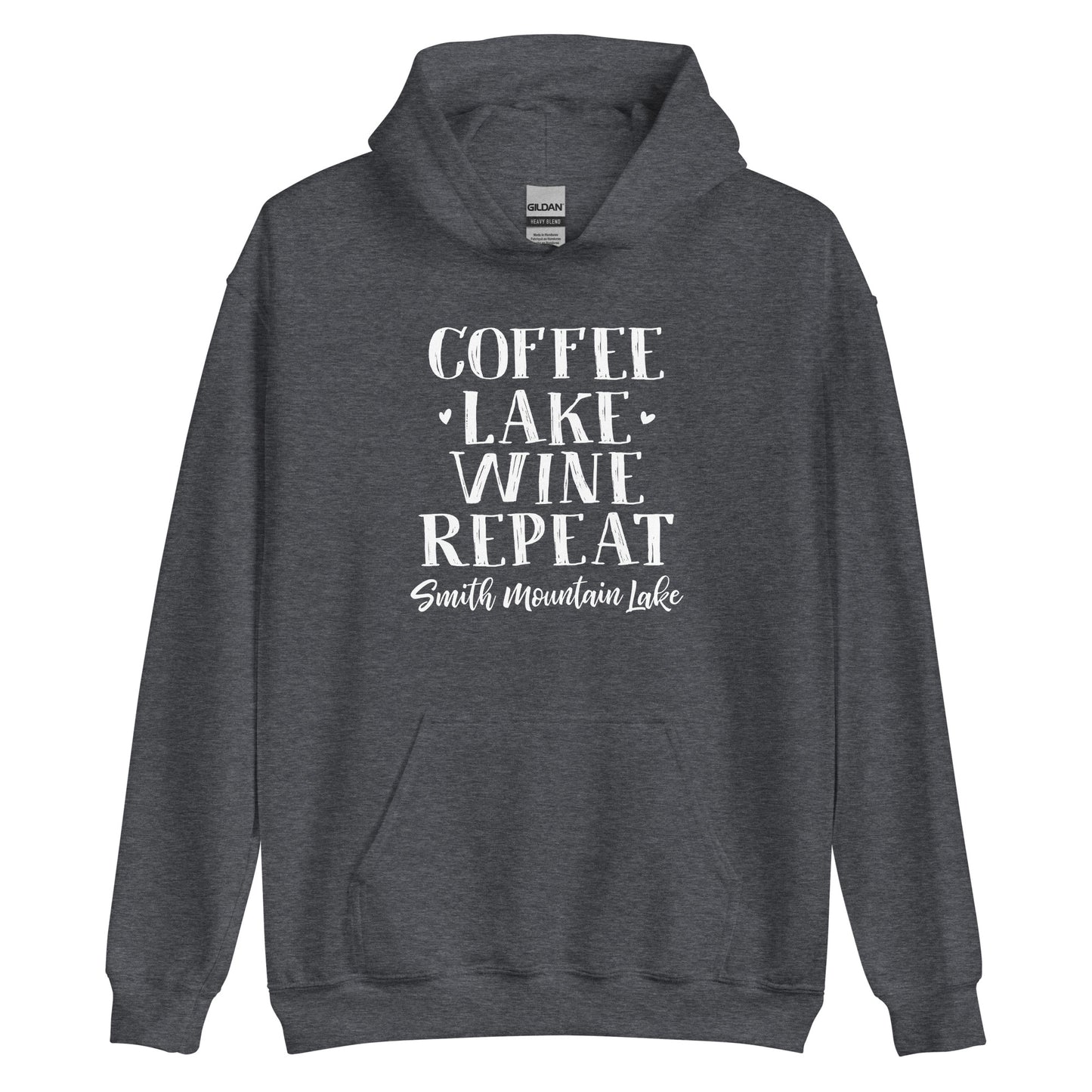 Coffee, Lake, Wine Repeat - Smith Mountain Lake Unisex Hoodie Sweatshirt