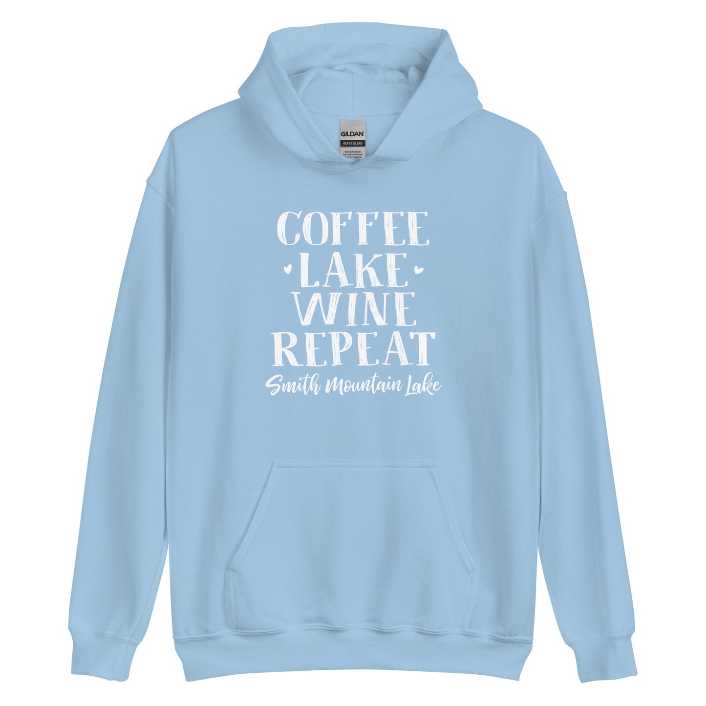 Coffee, Lake, Wine Repeat - Smith Mountain Lake Unisex Hoodie Sweatshirt