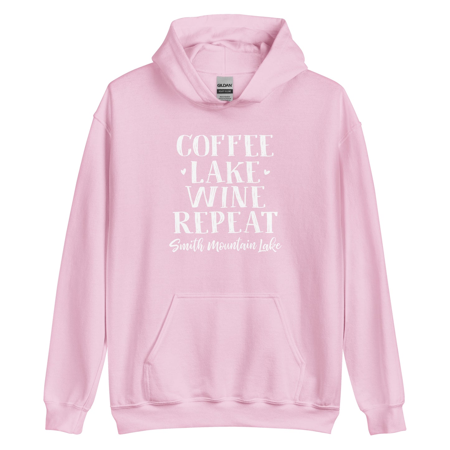 Coffee, Lake, Wine Repeat - Smith Mountain Lake Unisex Hoodie Sweatshirt