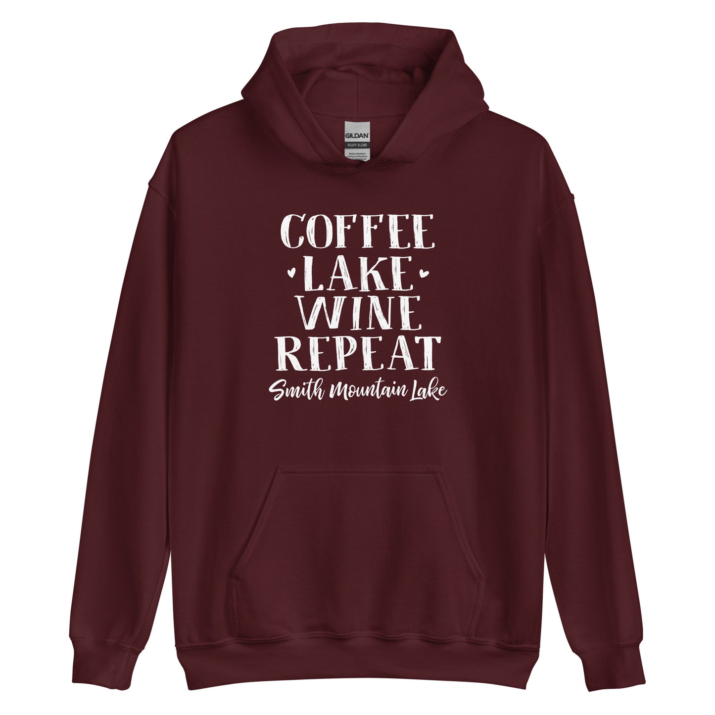 Coffee, Lake, Wine Repeat - Smith Mountain Lake Unisex Hoodie Sweatshirt