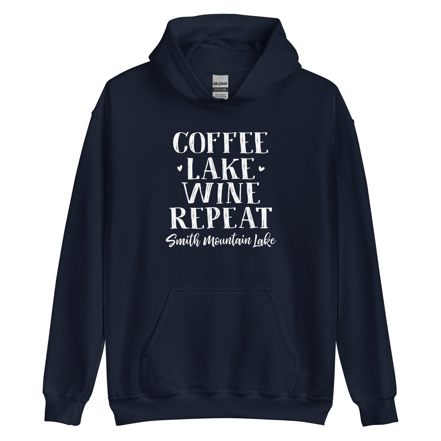 Coffee, Lake, Wine Repeat - Smith Mountain Lake Unisex Hoodie Sweatshirt