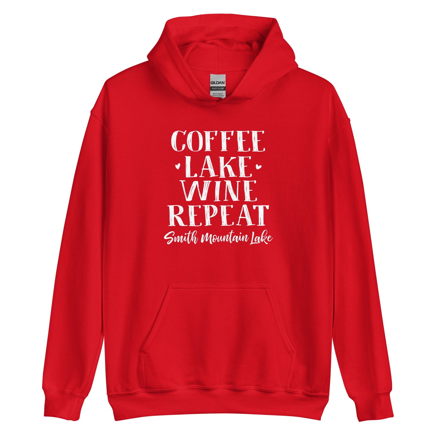 Coffee, Lake, Wine Repeat - Smith Mountain Lake Unisex Hoodie Sweatshirt