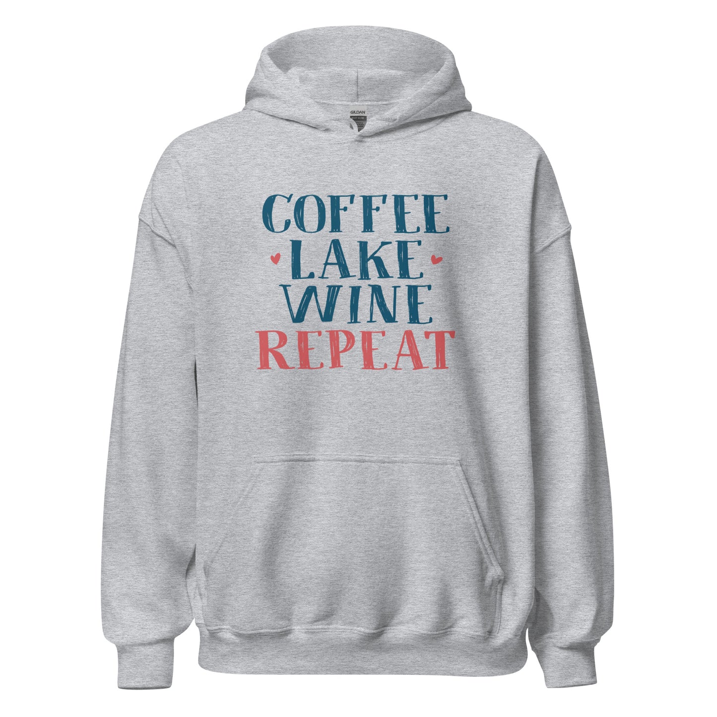 Coffee Lake Wine Repeat Unisex Hoodie Sweatshirt