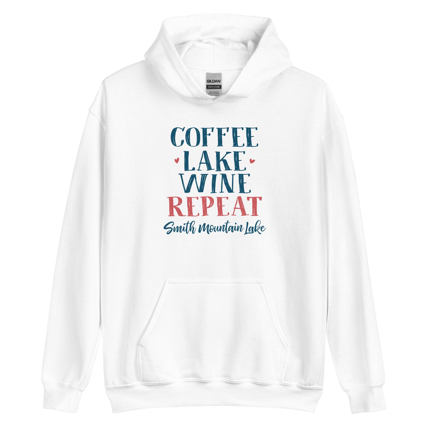 Coffee, Lake, Wine Repeat - Smith Mountain Lake Unisex Hoodie Sweatshirt