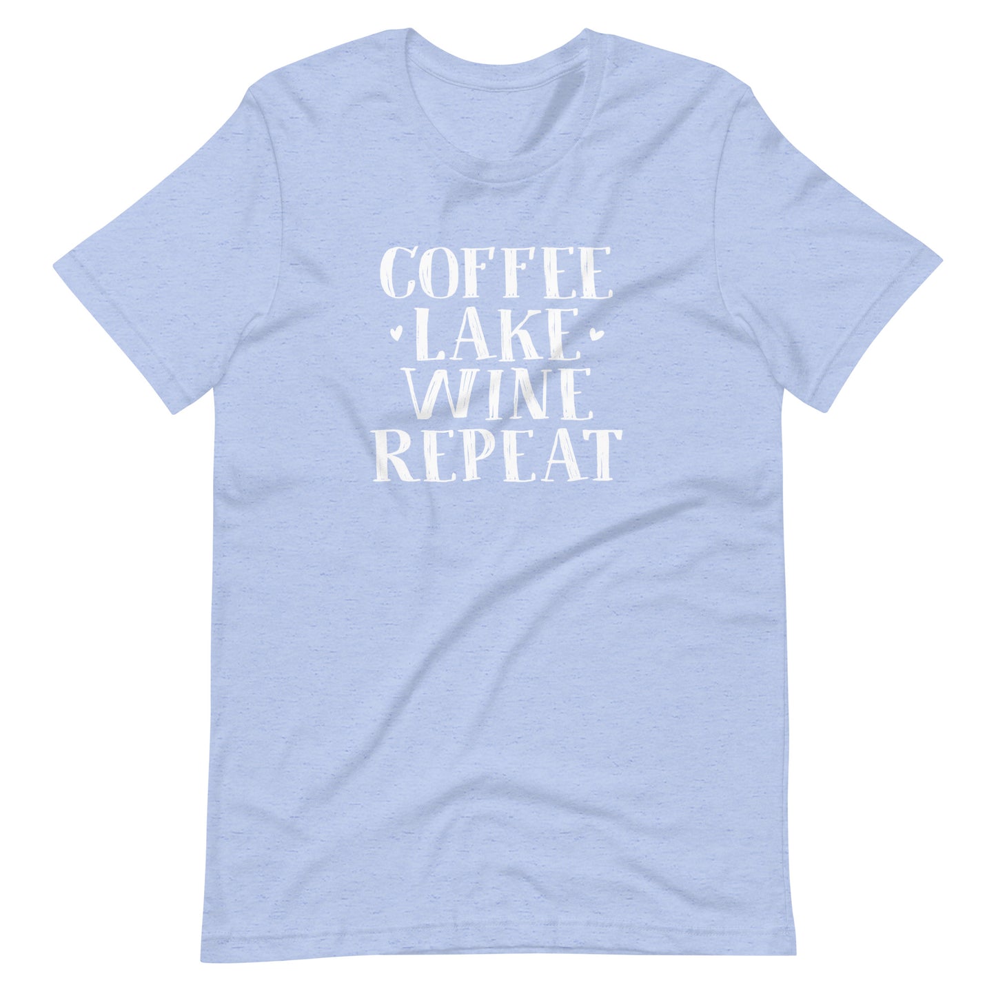 Coffee, Lake, Wine, Repeat Short Sleeve Unisex T-Shirt