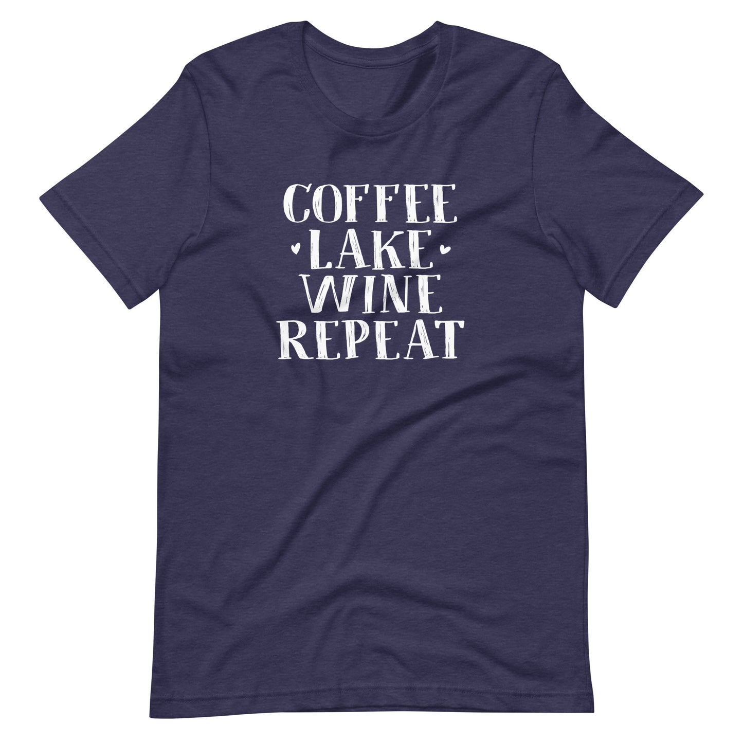 Coffee, Lake, Wine, Repeat Short Sleeve Unisex T-Shirt