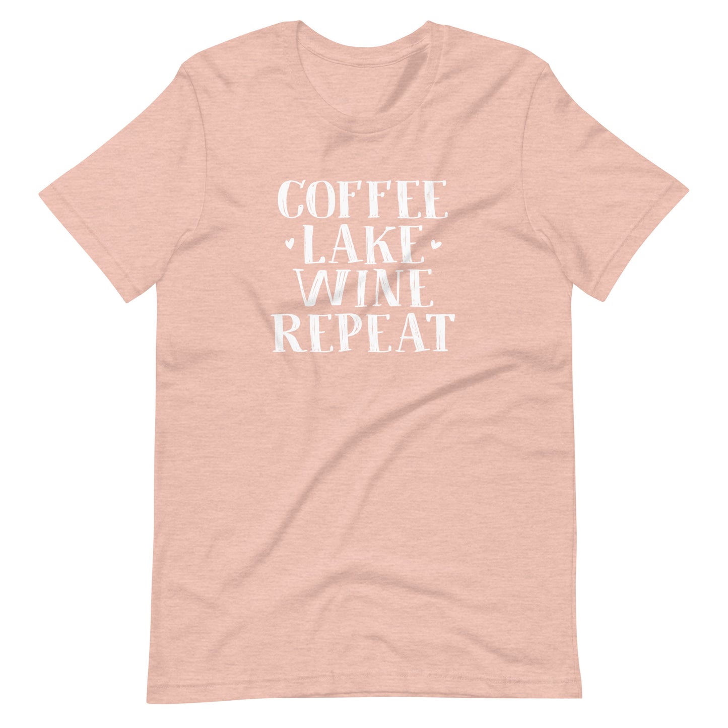 Coffee, Lake, Wine, Repeat Short Sleeve Unisex T-Shirt