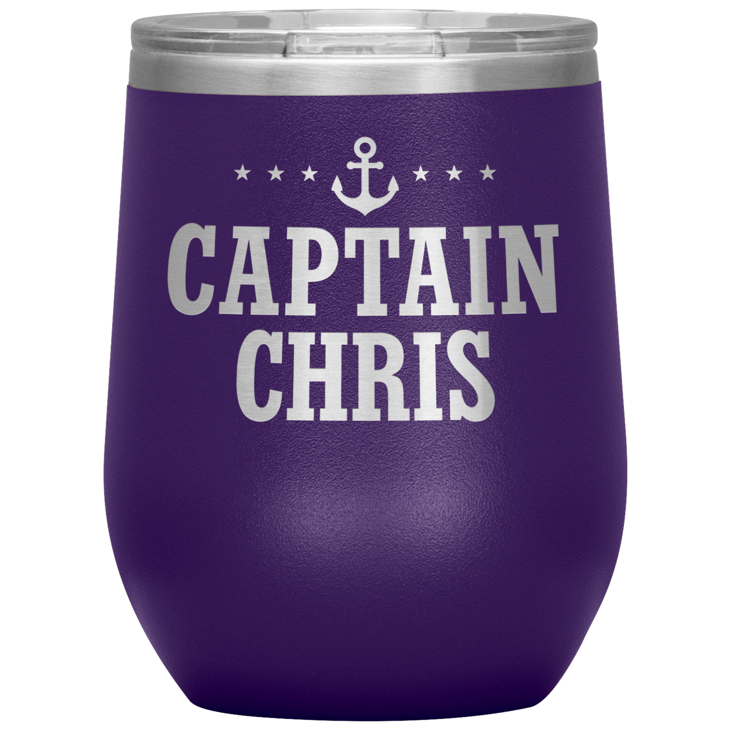 Personalized Boat Captain 12oz Wine Tumbler - Stemless Cup