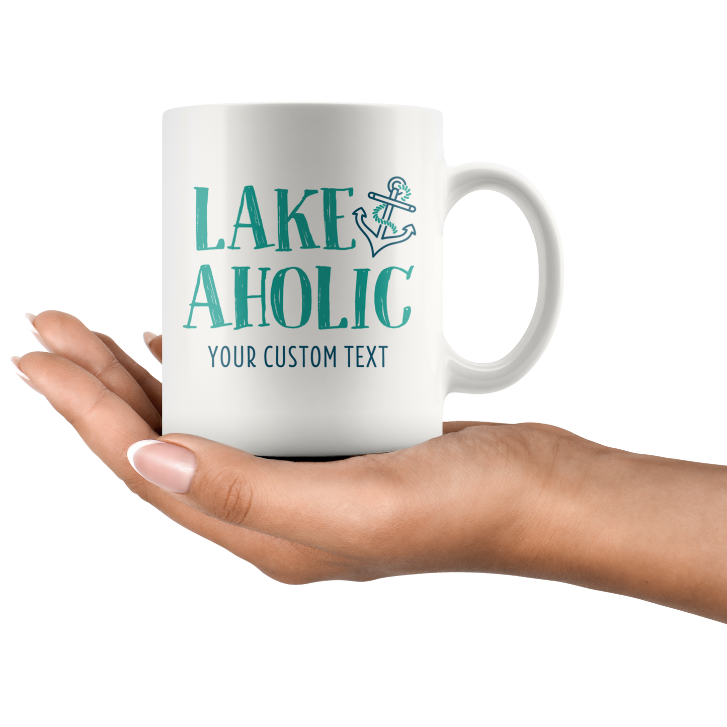 Lakeaholic with Anchor Custom Coffee Mug