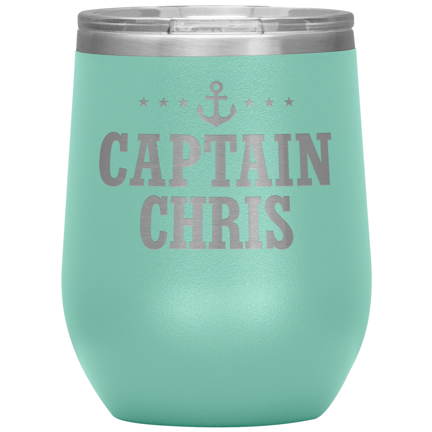 Personalized Boat Captain 12oz Wine Tumbler - Stemless Cup