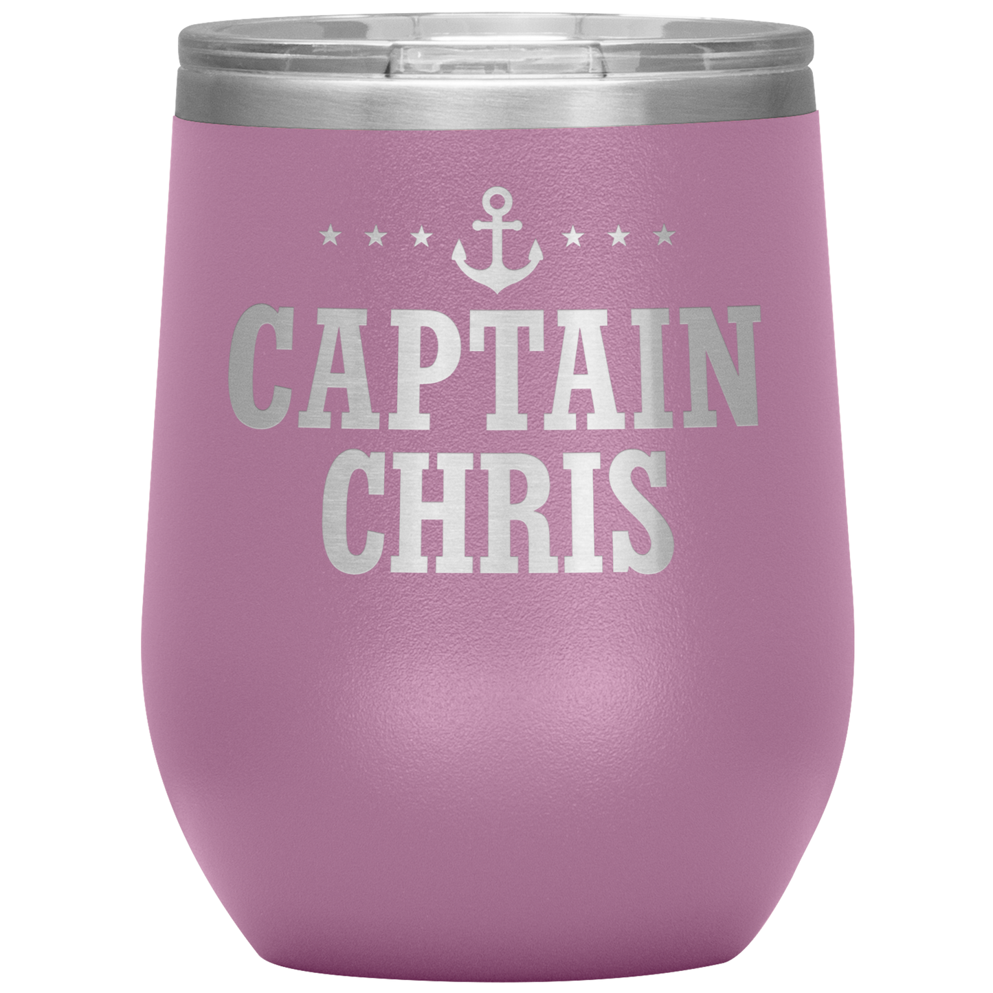 Personalized Boat Captain 12oz Wine Tumbler - Stemless Cup