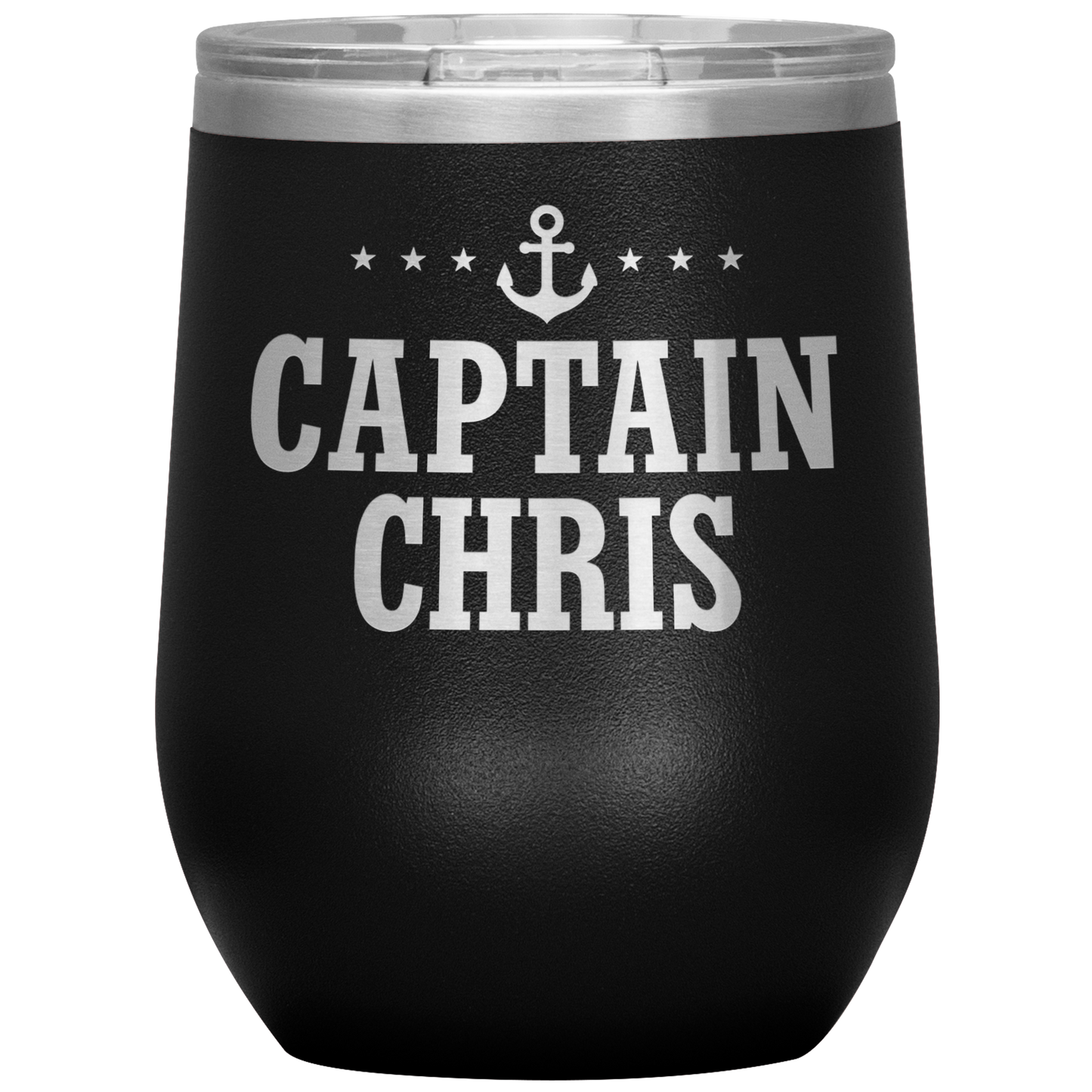 Personalized Boat Captain 12oz Wine Tumbler - Stemless Cup