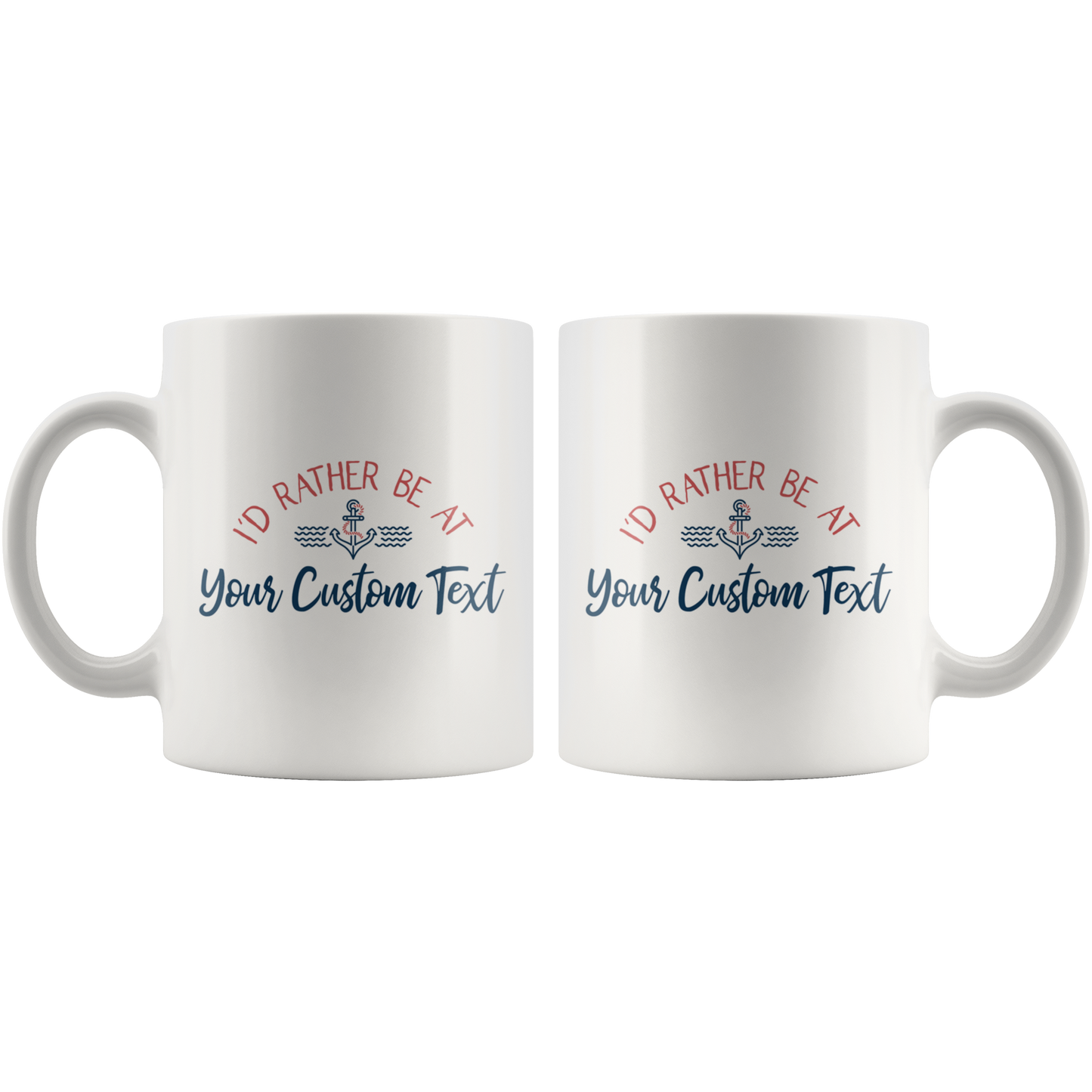 I'd Rather Be At The Lake Custom Coffee Mug